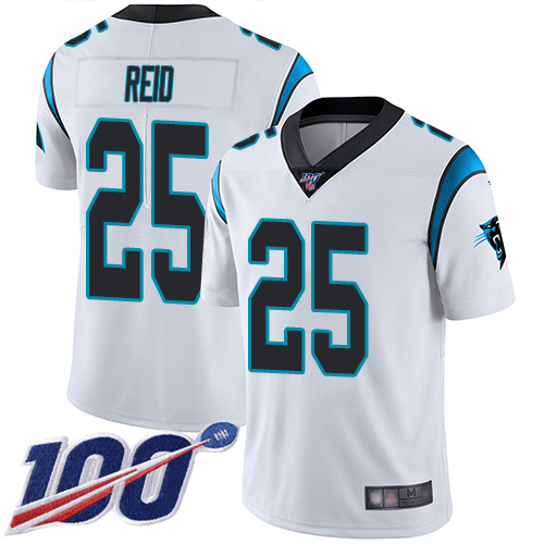 Carolina Panthers Limited White Youth Eric Reid Road Jersey NFL Football 25 100th Season Vapor Untouchable